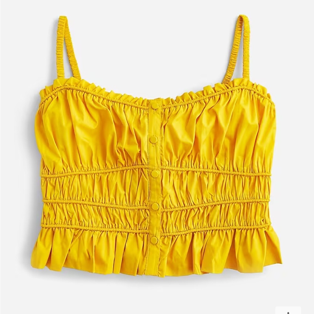 JCrew Cinched-waist cotton poplin tank top